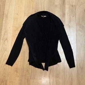 Elegant Black Open Front Cardigan